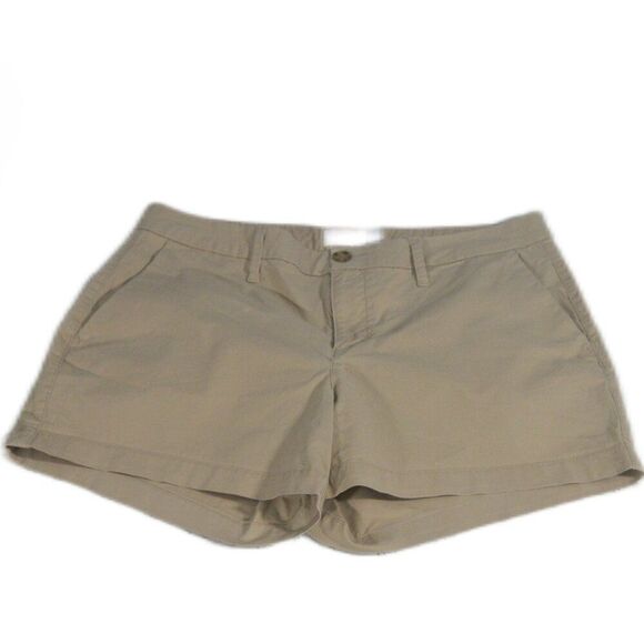 Old Navy Shorts Stretch Cotton Chino Khaki Flat Front Size 8 - Picture 1 of 5